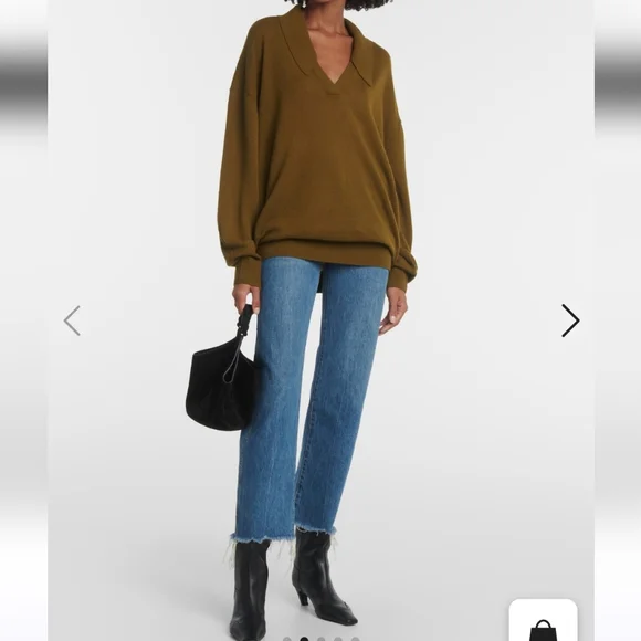 KHAITE Elsia Oversize Cashmere Polo Sweater - Picture 9 of 10